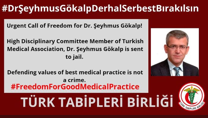 Türk Tabipler Birliği  PKK Terör Örgütü Soruşturmasında Tutuklanan Dr. Şeyhmus Gökalp'a Sahip Çıktı